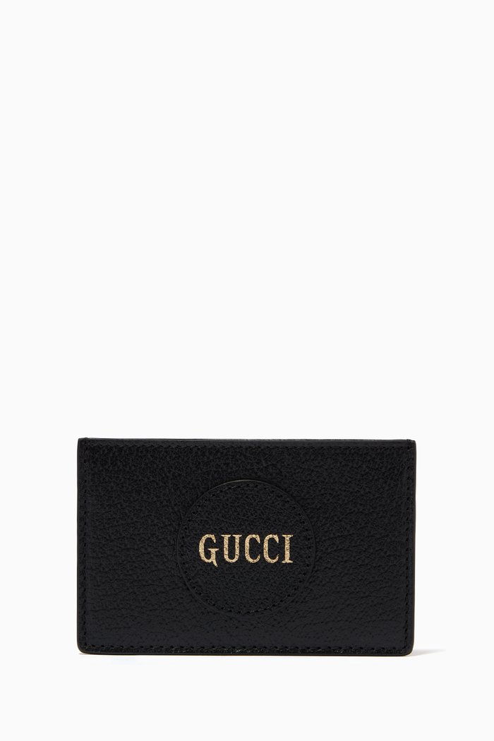 

Script Logo Card Case in Leather, Black