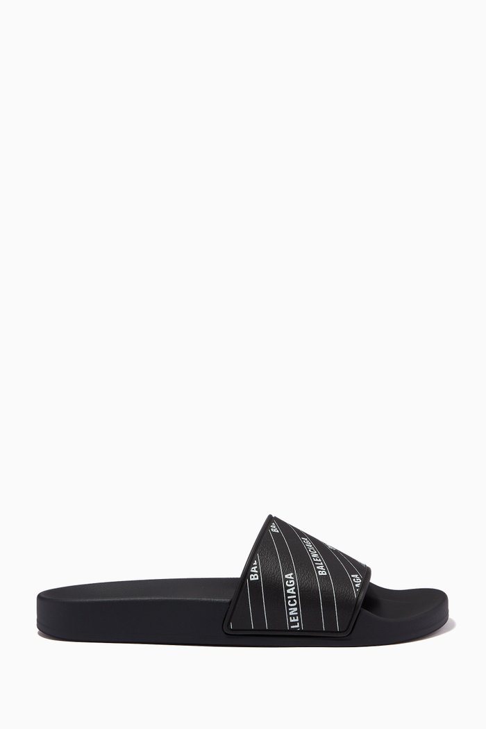 

Logo Pool Slides in Rubber, Black