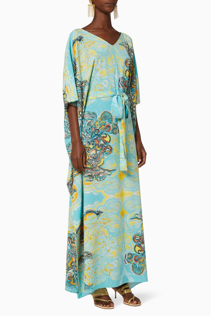 

Zambia Chiffon Kaftan, Blue