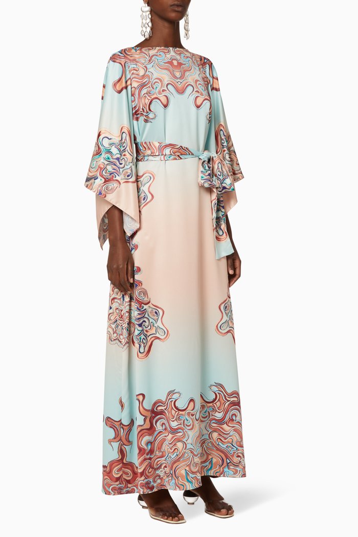 Hydra Printed Dress, Blue