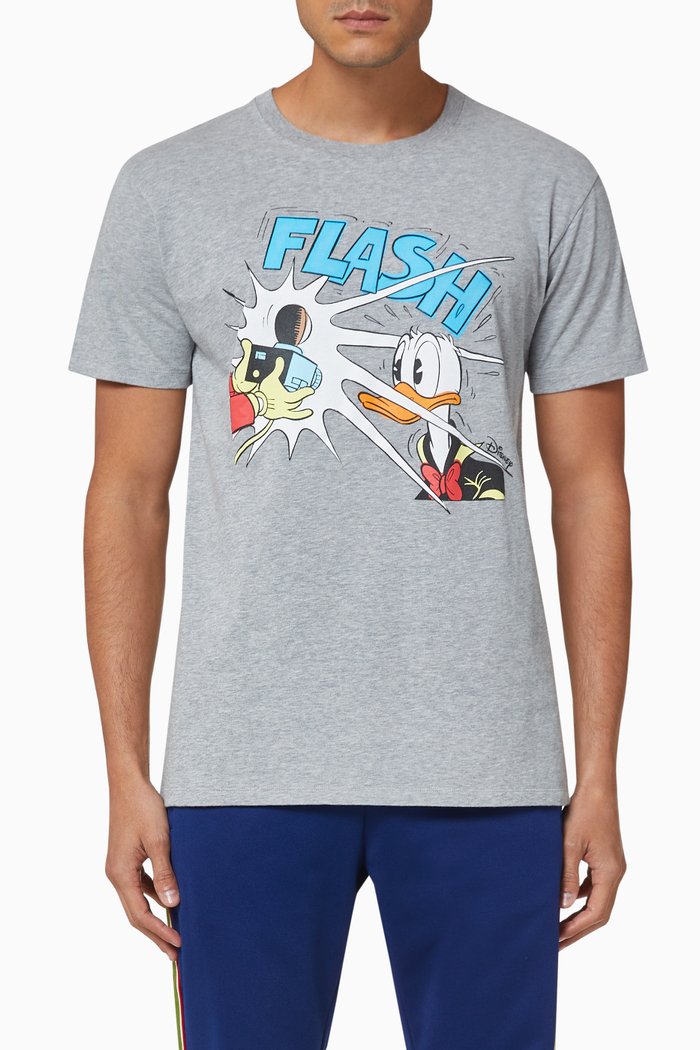 

x Disney Donald Duck Cotton T-Shirt, Grey