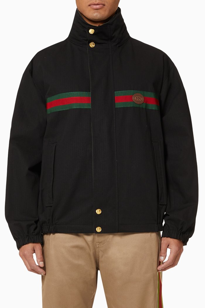 

Reversible Cotton & Nylon Jacket, Black