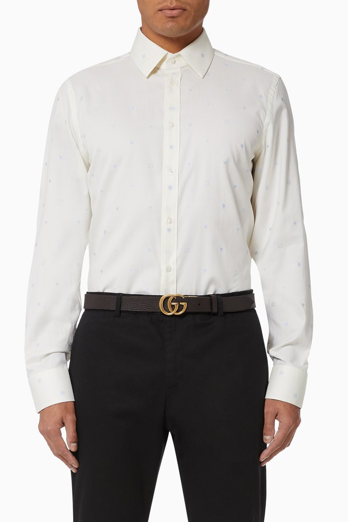 

Symbols Fil Coupé Oxford Shirt, White