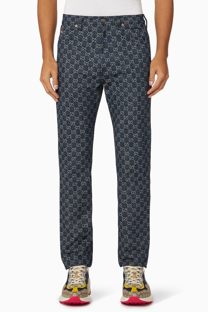

Eco Washed GG Monogram Pants, Blue