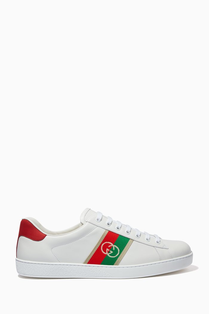 

Interlocking G Ace Sneakers, White