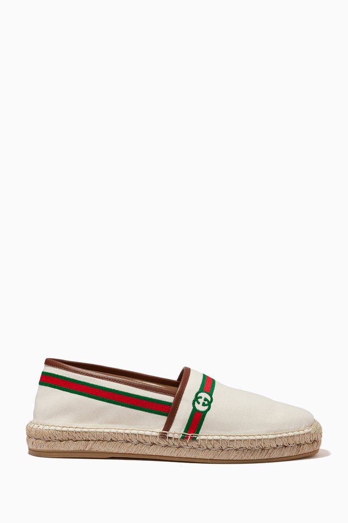 

Embroidered Espadrille in Canvas, White