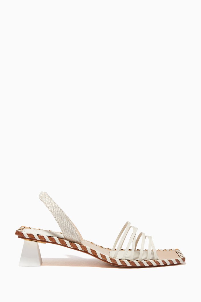 Les Sandales Valerie in Leather, Neutral
