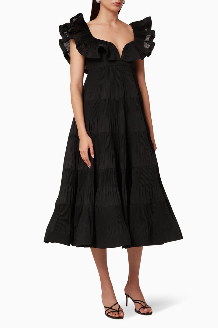 

The Lovestruck Pleated Gown, Black