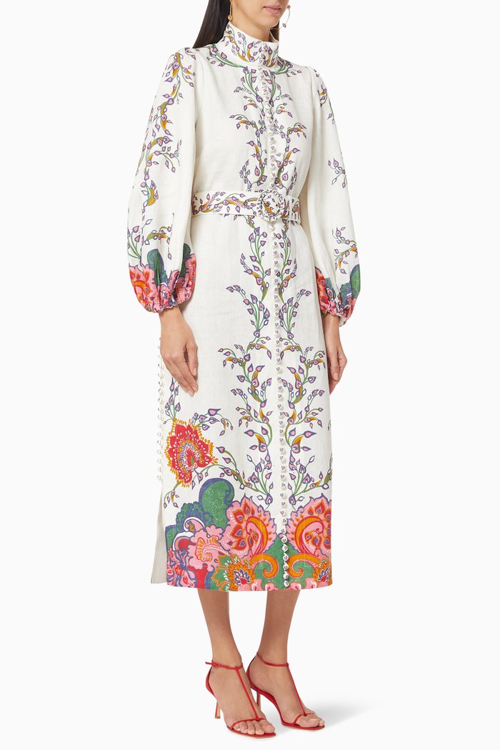 

The Lovestruck Buttoned Midi Dress, Neutral