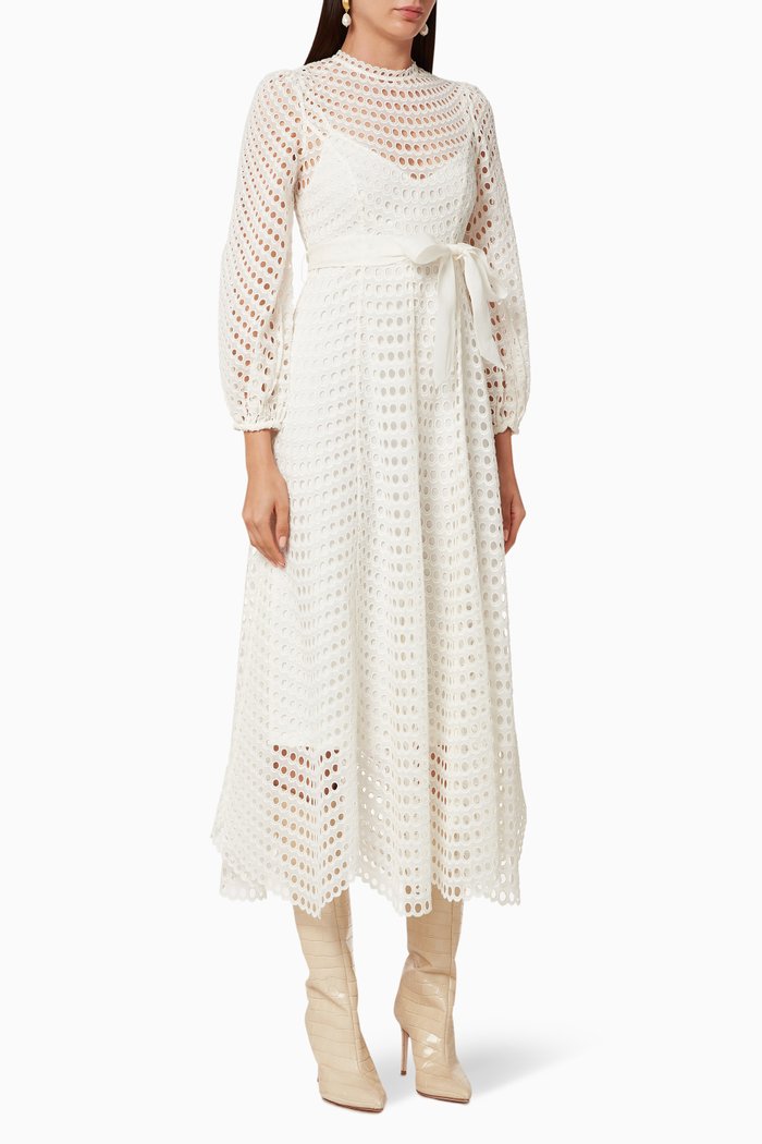 

Poppy Eyelet Dress, Neutral