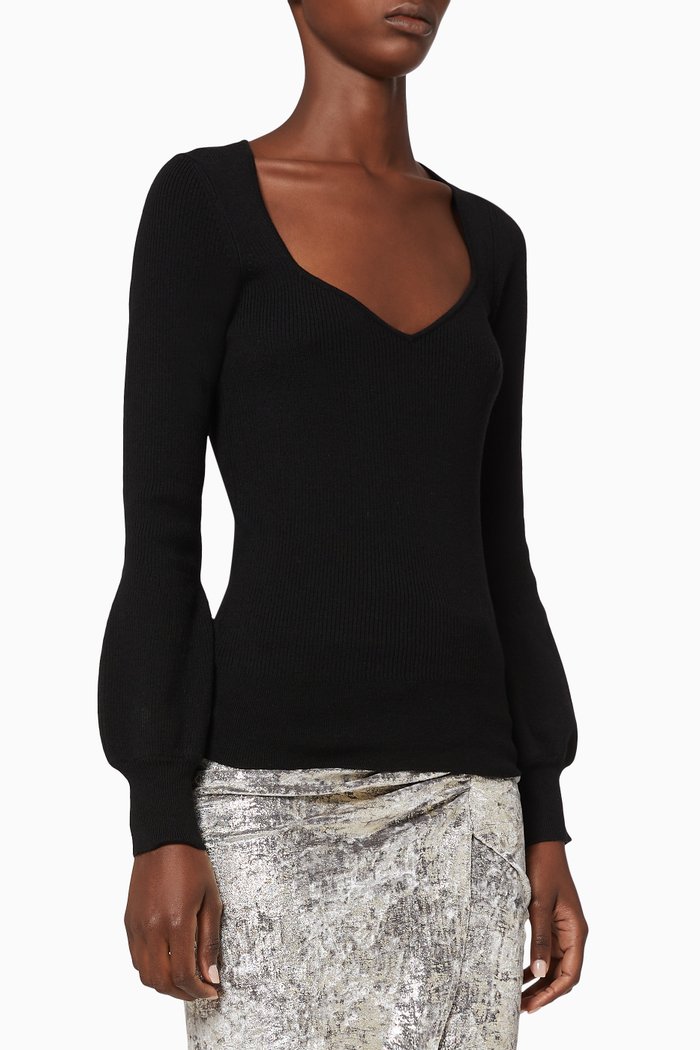 Thailandia Wool-Blend Sweater, Black