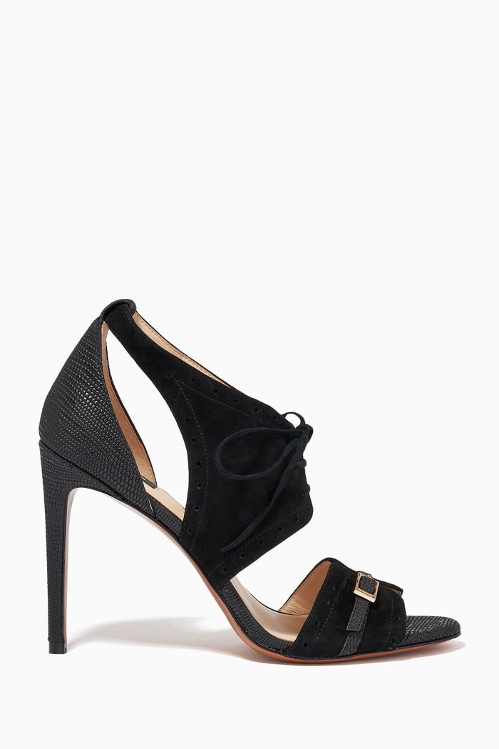 

Francine Sandal in Suede & Leather, Black