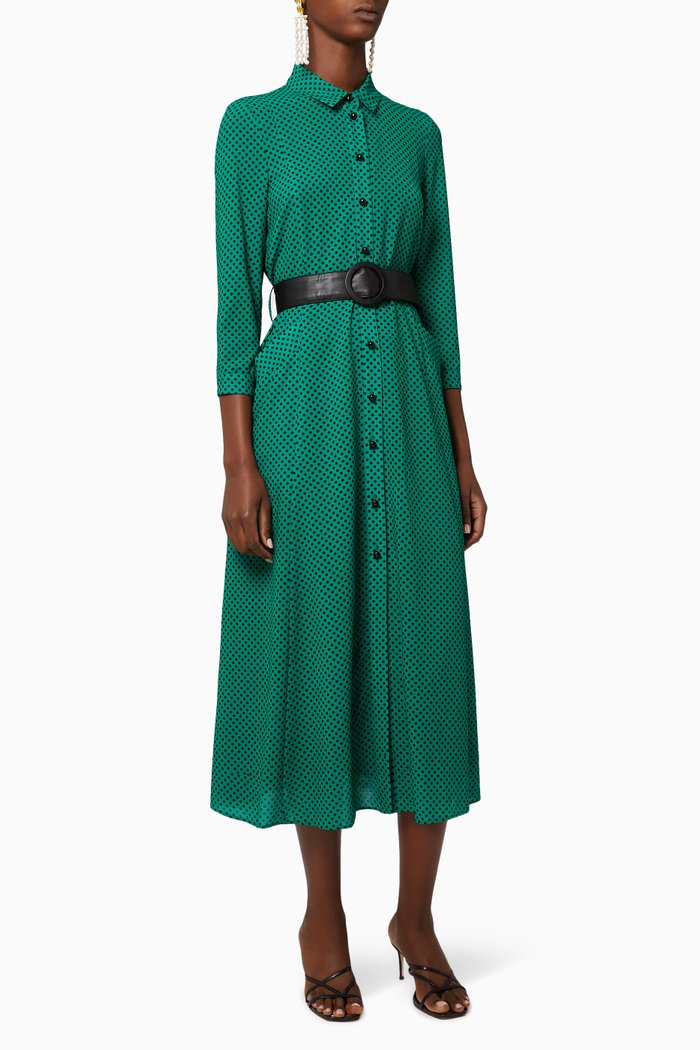 

Mask Micro Crepe Maxi Dress, Green