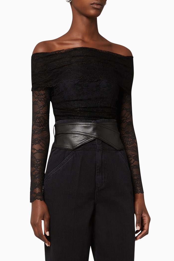

Milo Stretch Lace Bodysuit, Black