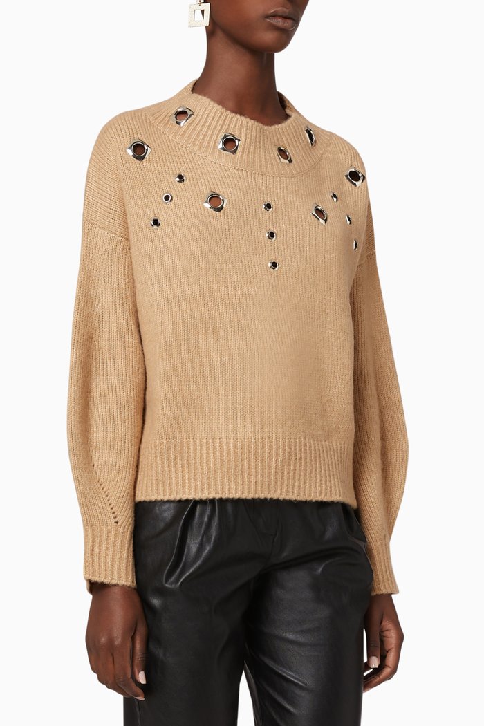 

Tagikistan Wool-Blend Sweater, Neutral