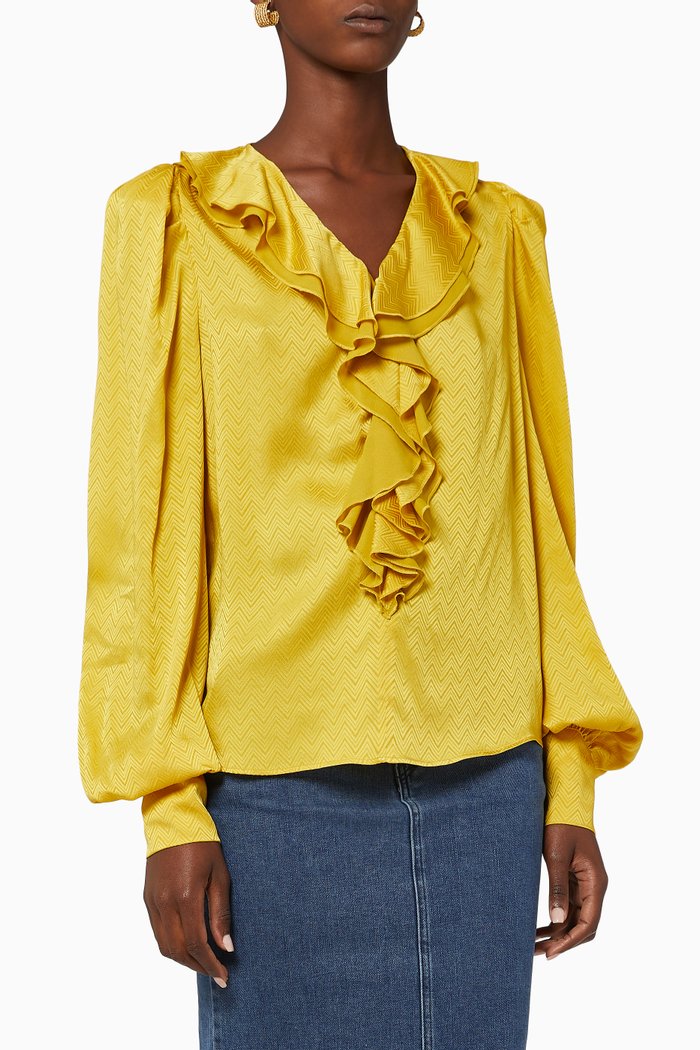 

Astrometria Silk Blend Blouse, Yellow