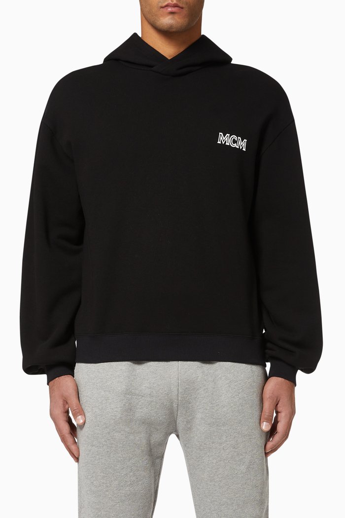 

Logo Print Hooded Sweatshirt, Black