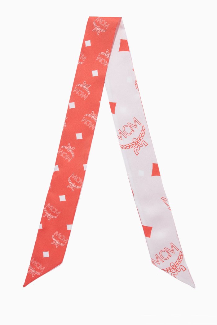 

Monogram Scarf in Silk, Orange