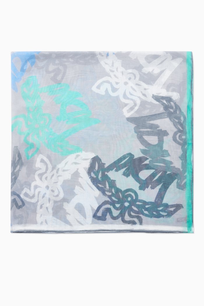 

Abstract Logo Print Shawl in Silk, Multicolour