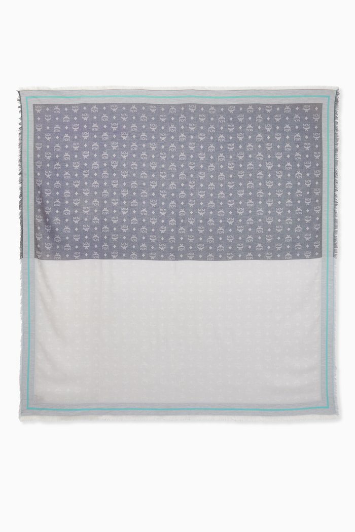 

Monogram Print Shawl, Grey