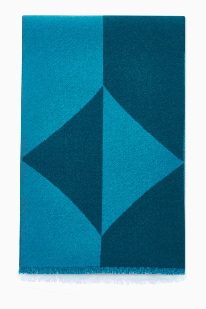 

Oversized Logo Print Scarf, Blue