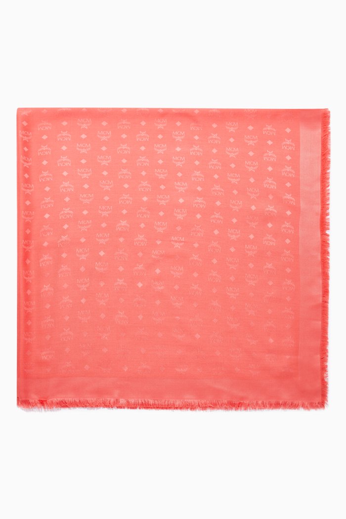 

Monogram Print Shawl, Orange