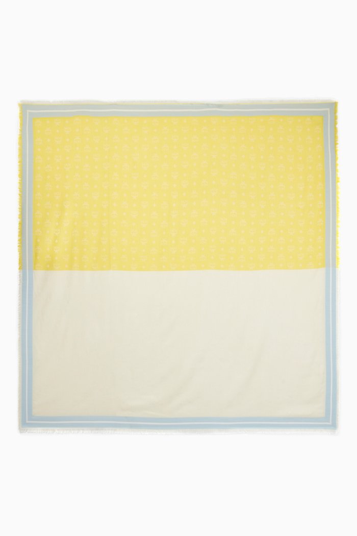 

Monogram Print Shawl, Yellow