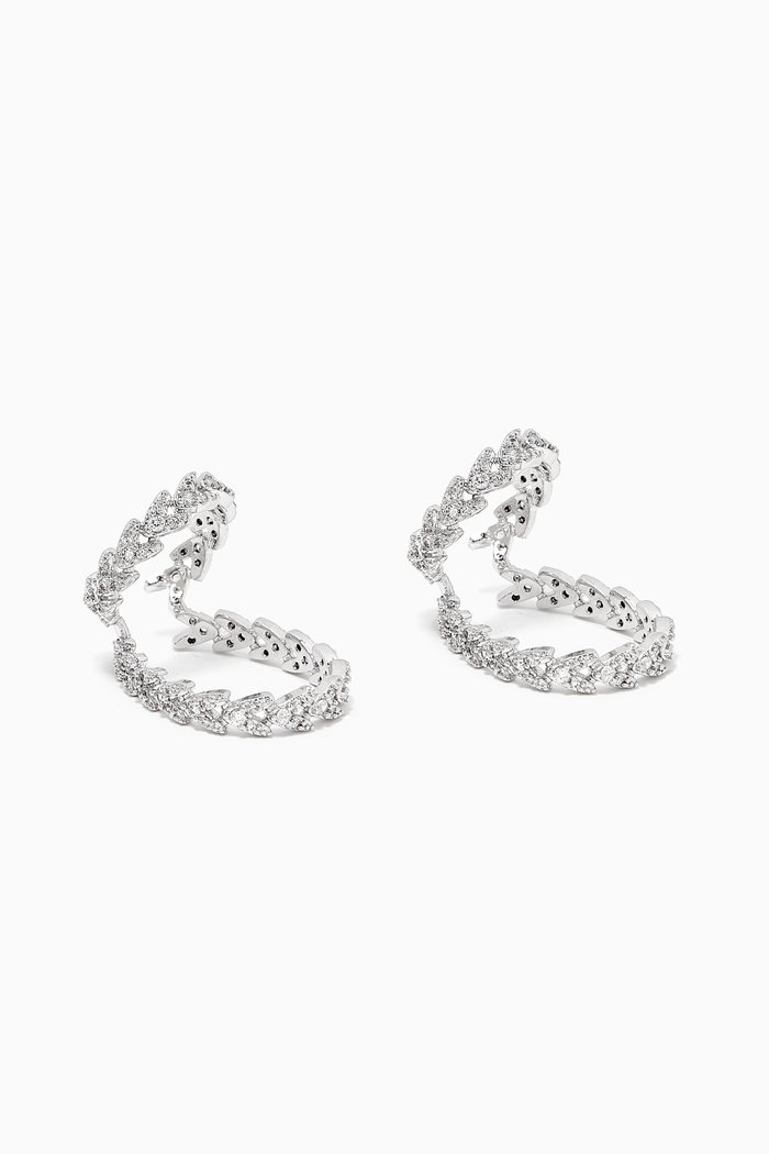 

Laurel Pavé Ear Cuffs, Silver
