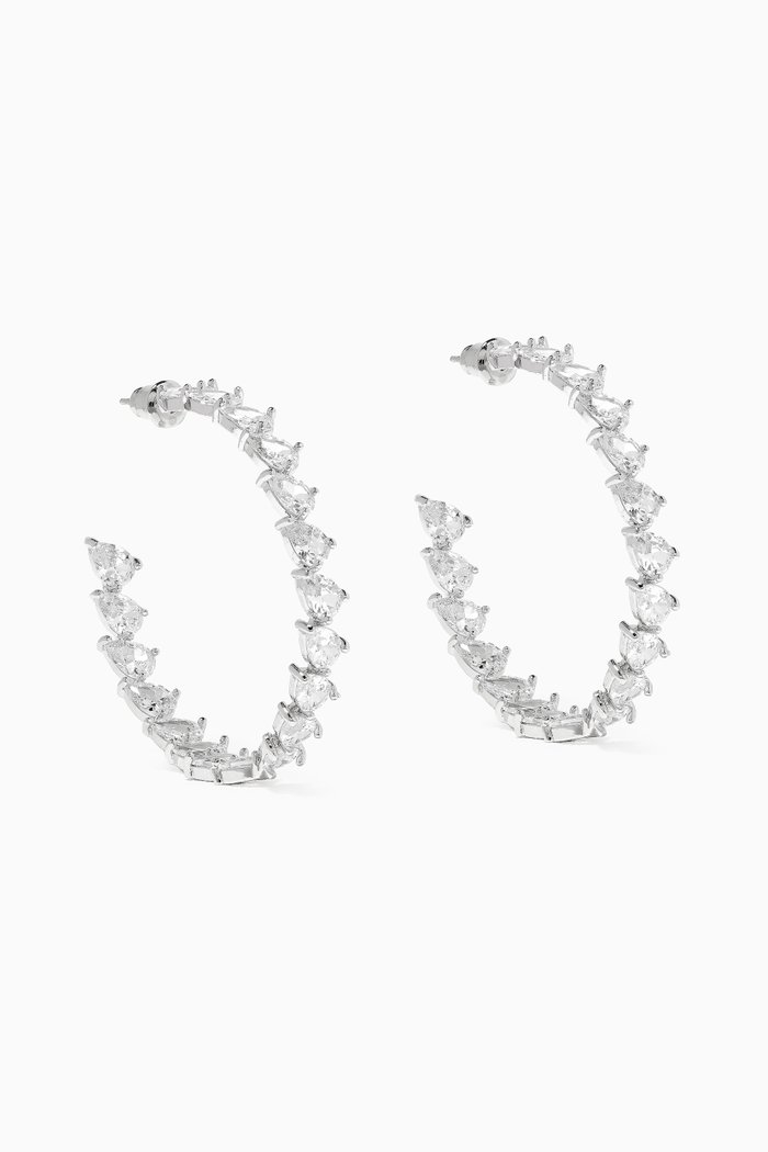 

Jagged Hoop Earrings, Silver