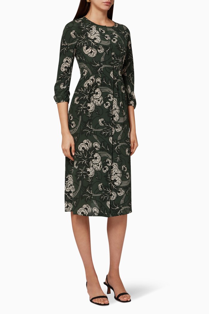 

Maetra Silk Dress, Green