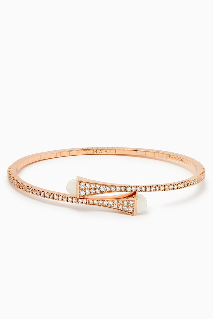 

Cleo Diamond Slim Slip-on Bracelet in 18kt Rose Gold