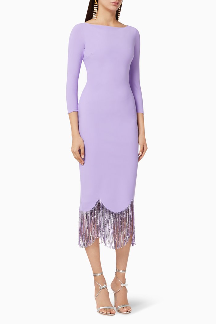 

Pace RC Fringe Detail Midi Dress, Purple