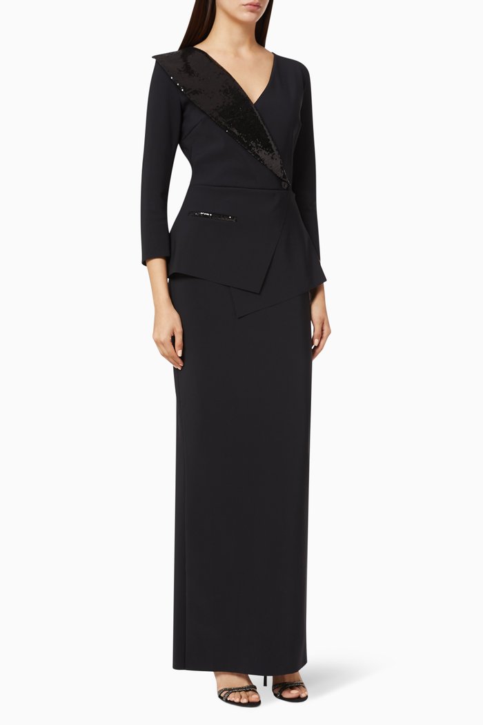 

Sami Sequinned Gown, Black
