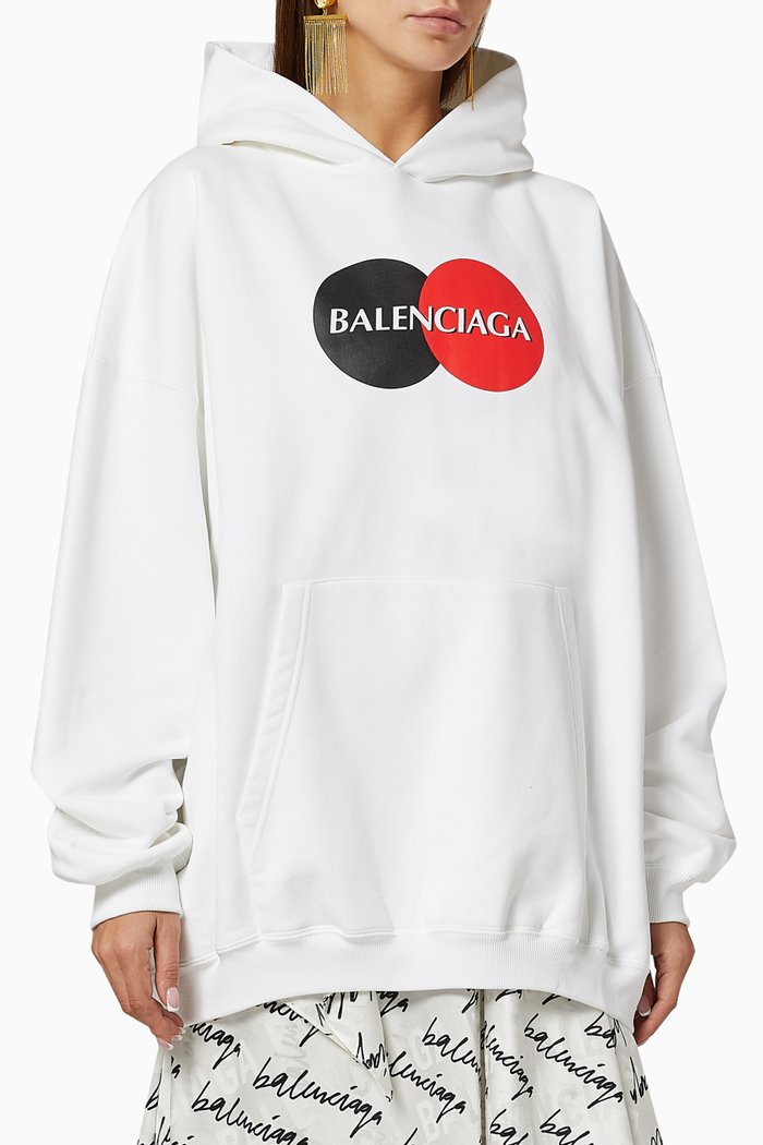 

Uniform Logo Oversized Hoodie in Curly Fleece, White