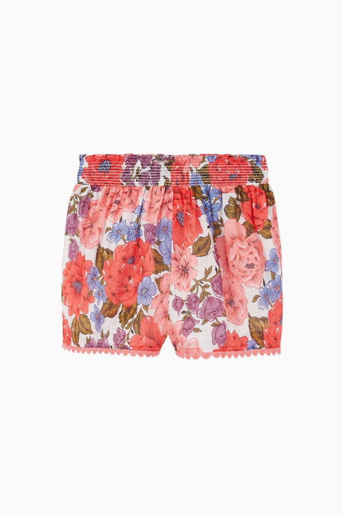 

Poppy Shirred Shorts, Red