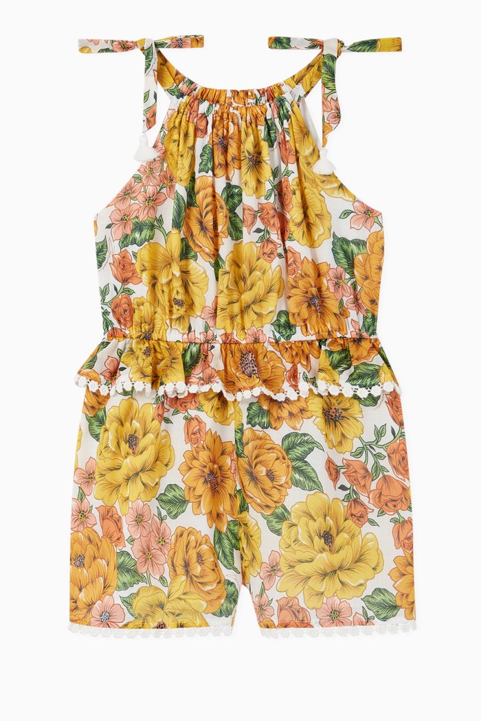 Poppy Tie Playsuit, Yellow