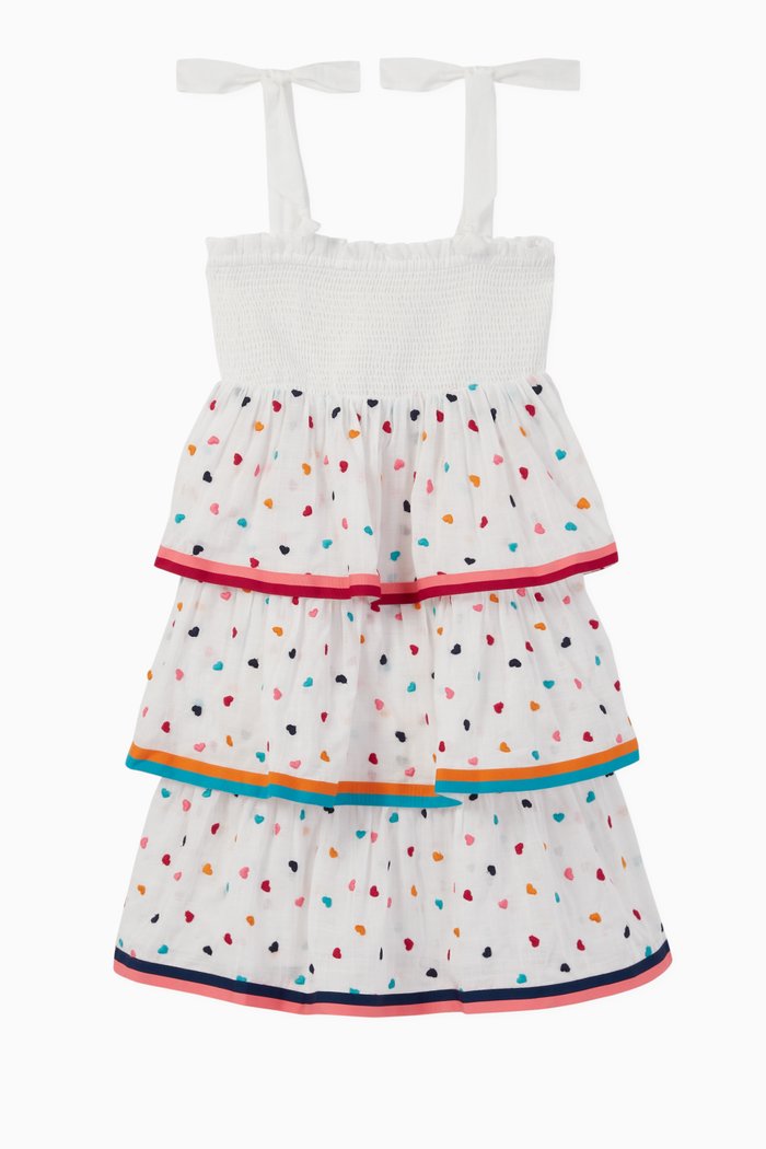 

Poppy Shirred Tiered Dress, White