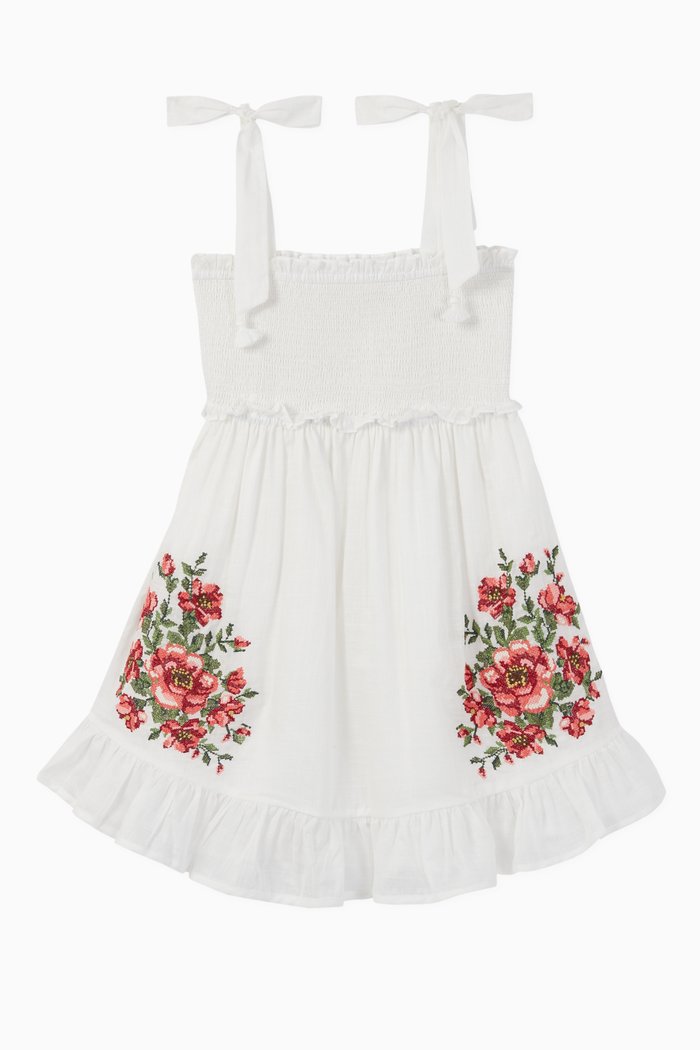 

Poppy Embroidered Dress, White