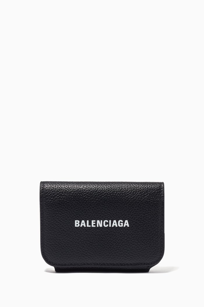 

Cash Mini Wallet in Grained Calfskin, Black