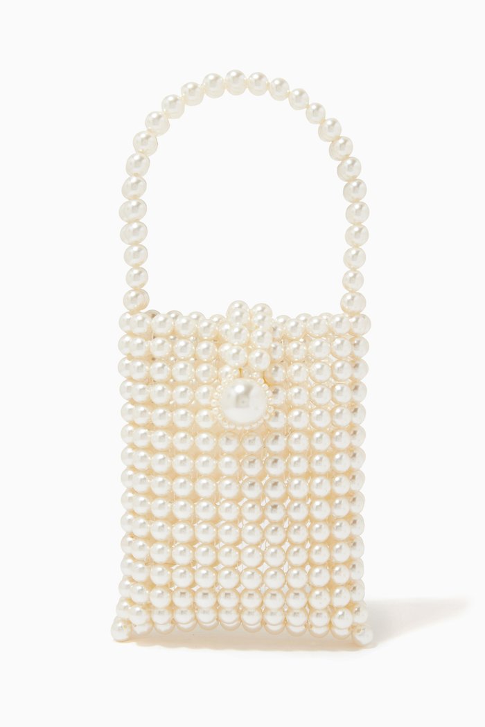 

Riviere de Galets Bag in Acrylic Pearl Beads, White
