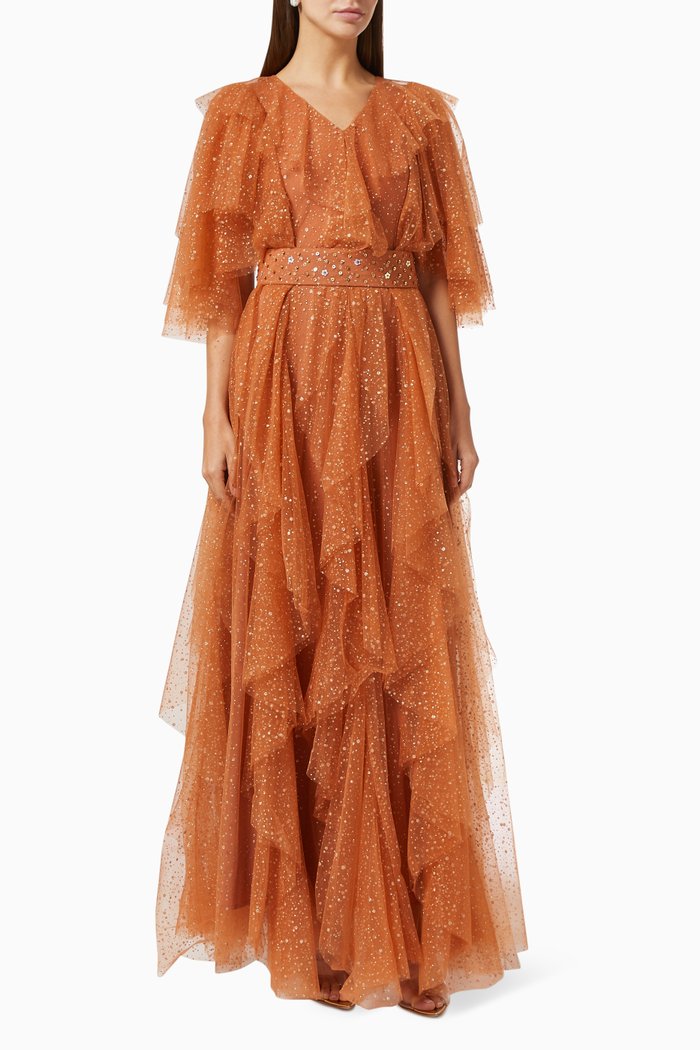 

Metallic Mesh Dress, Yellow