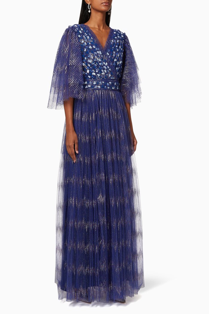 

Sequin Tulle Dress, Blue