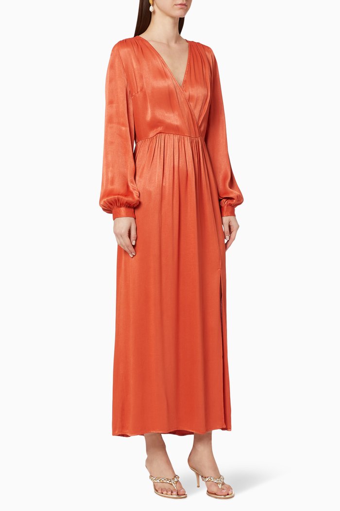 

Yasbrandi Satin Maxi Dress, Red