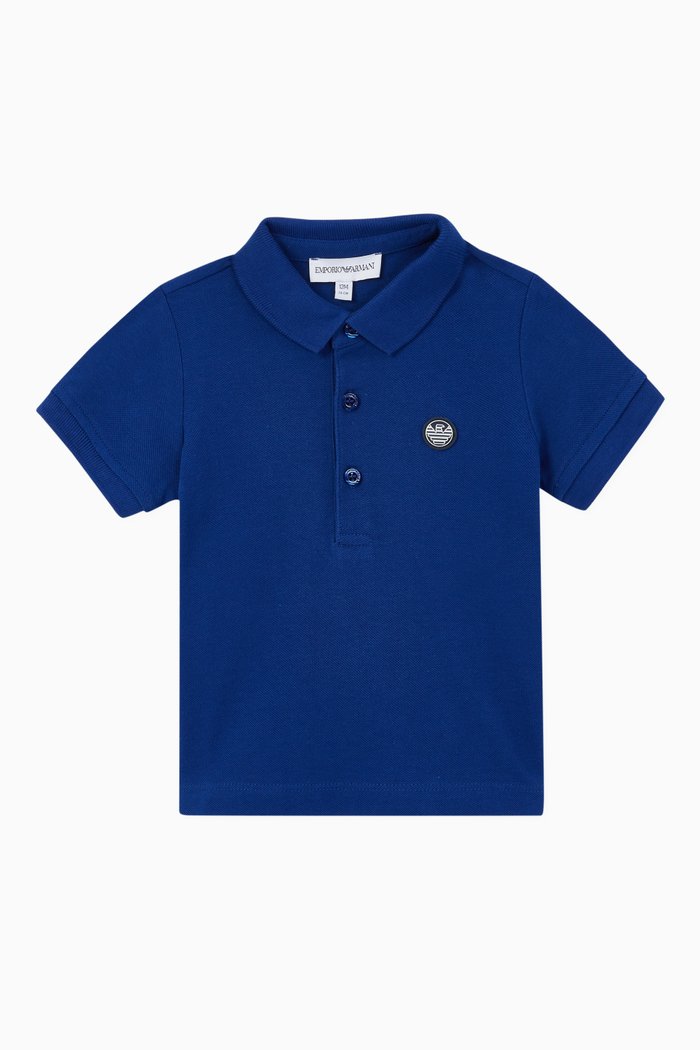 

EA Patch Cotton Polo Shirt, Blue