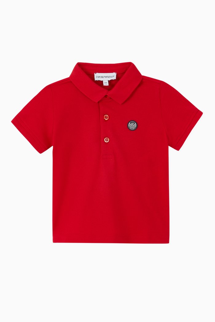 

EA Patch Cotton Polo Shirt, Red