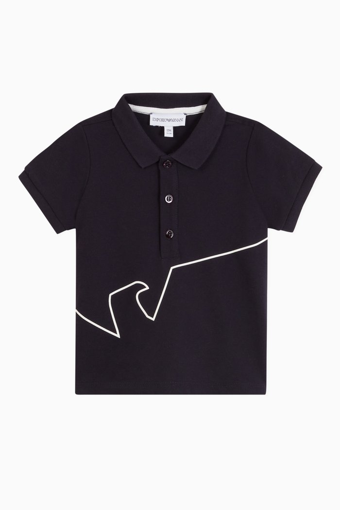 

EA Eagle Outline Cotton Polo Shirt, Blue