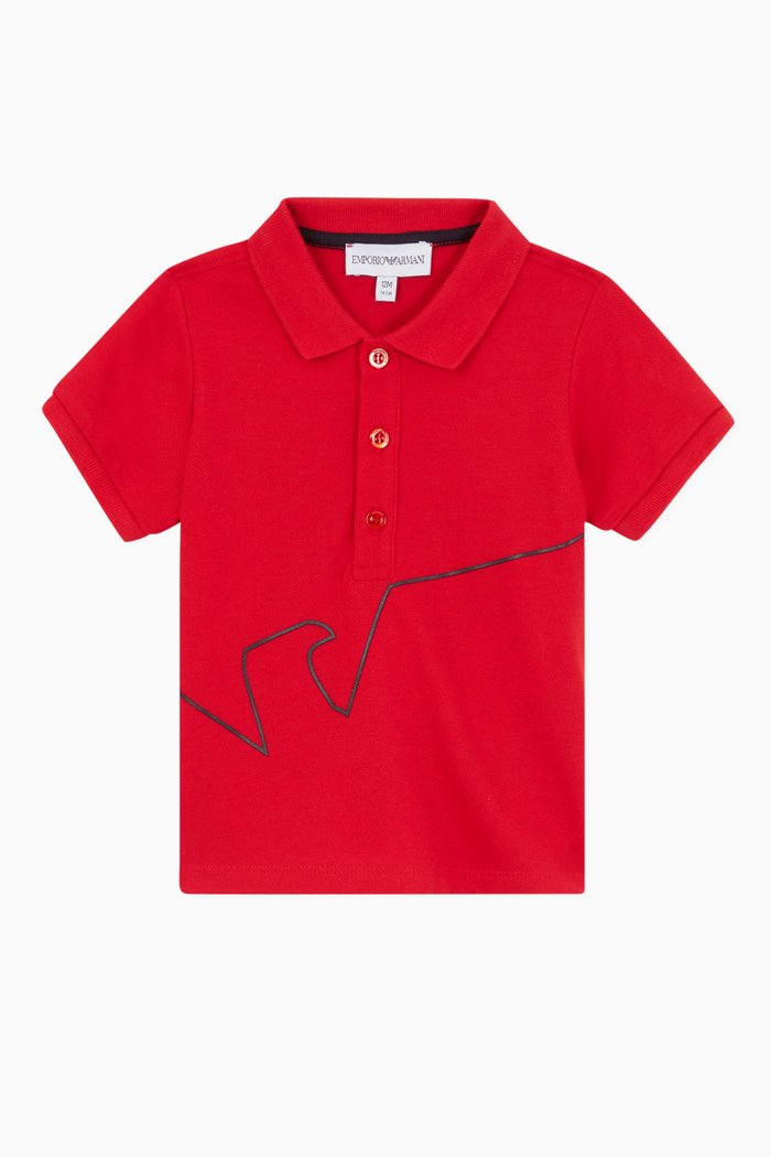 

EA Eagle Outline Cotton Polo Shirt, Red