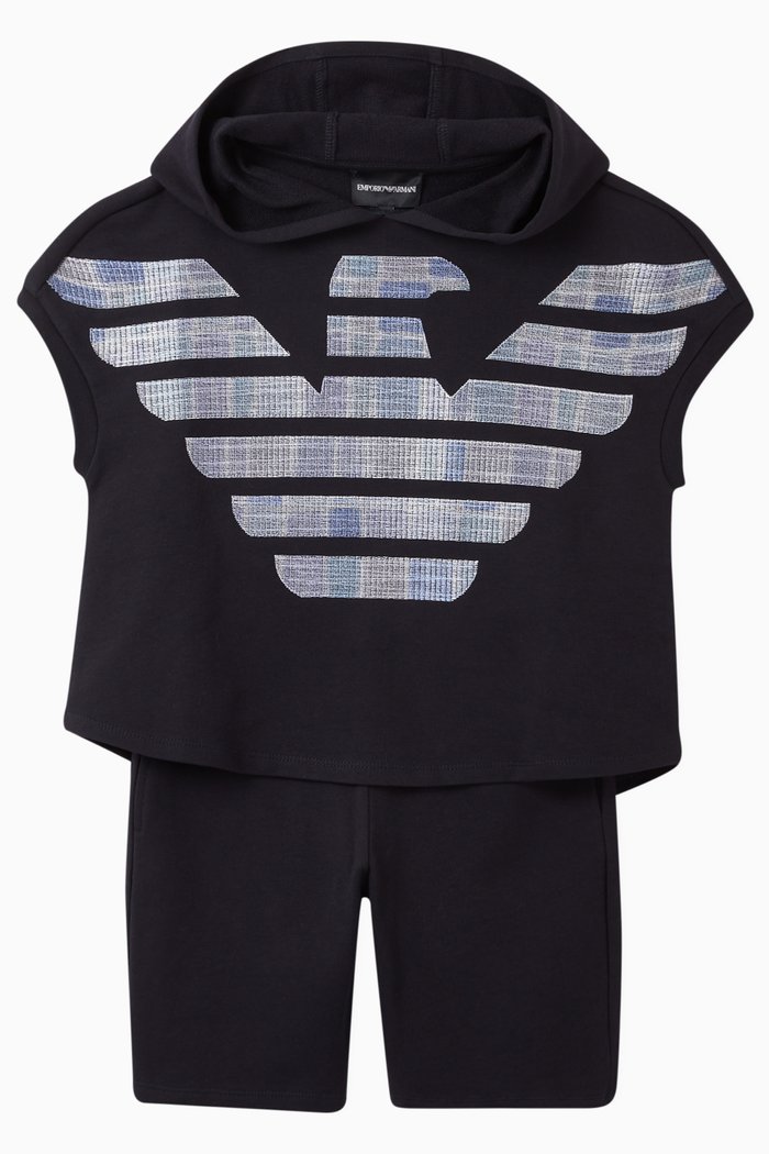 

EA Eagle Mosaic Sweatshirt & Shorts Set, Blue