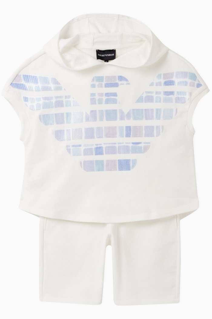 

EA Eagle Mosaic Sweatshirt & Shorts Set, White
