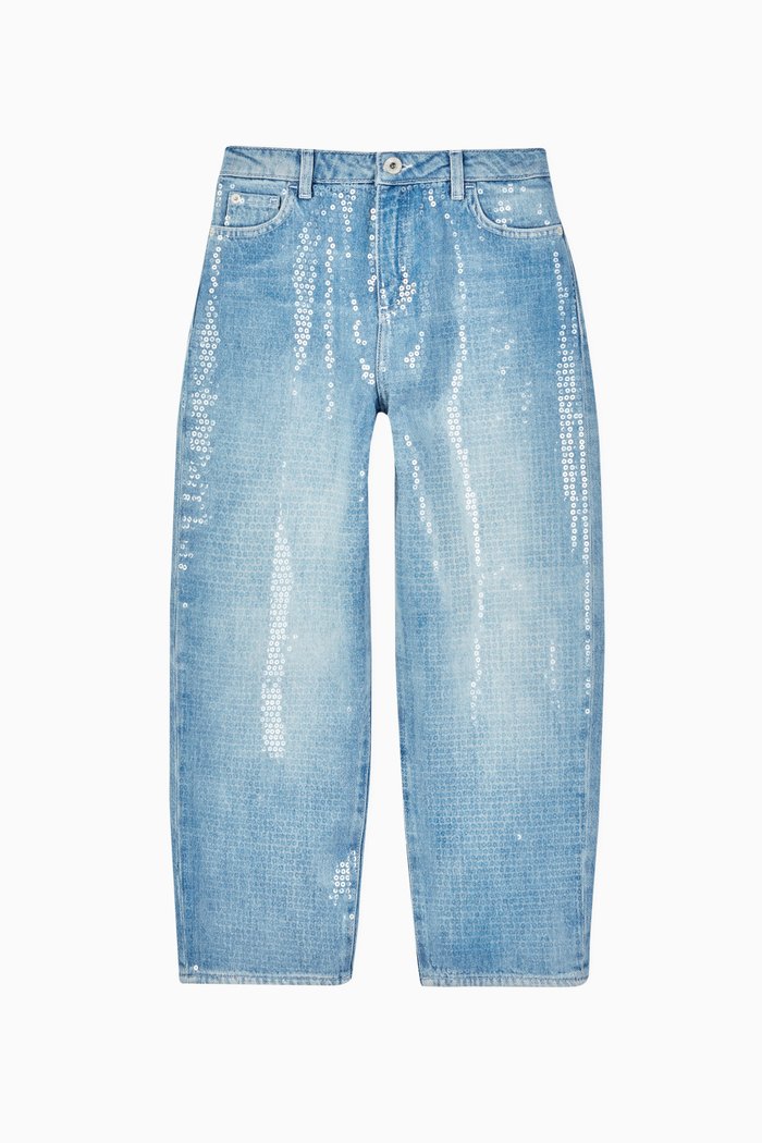 

J31 Sequin Embellished Denim Jeans, Blue